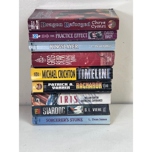Sci-Fi Fantasy Book Lot 10 PB Michael Crichton Timeline Dragon Reforged Lot 2 - Picture 1 of 11